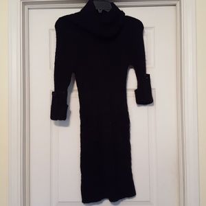 Black sweater dress.